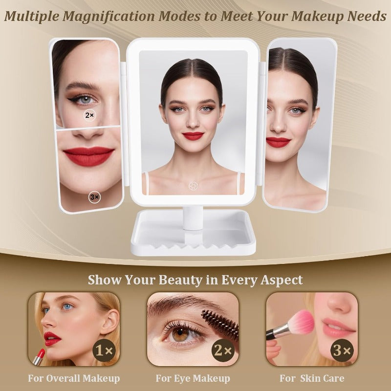 Tri-Fold LED Sminkespeil Skanto