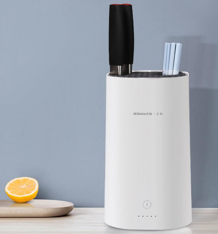Skanto | Automatisk Intelligent Desinfeksjon Tørke Knivholder med UV Desinfeksjon, Høy Temperatur Tørking, Stor Kapasitet, Vaskbar Modul & Energi Sparing