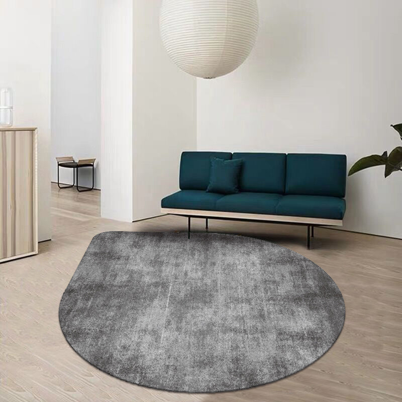 Skanto | Uregelmessig Form Solid Farge Teppe Flerfarget Enkel Teppe Kjemisk Fiber Blend Antiskli Baksiden Innendørs Teppe for Dekorasjon
