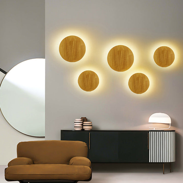Skanto | Moderne geometrisk LED veggbelysning tre stue vegglampe i beige