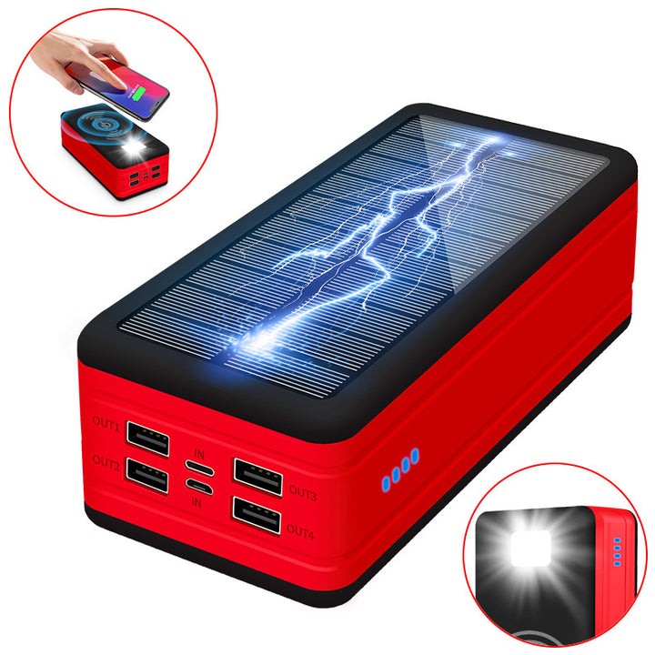 Solar Powerbank med trådløs ladefunksjon fra Skanto