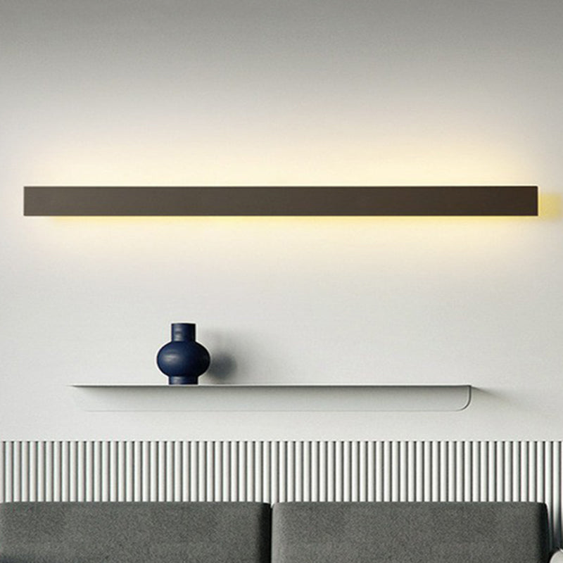 Aluminiumsletta formet LED veggbelysning moderne svart vegglampe for stue | Skanto