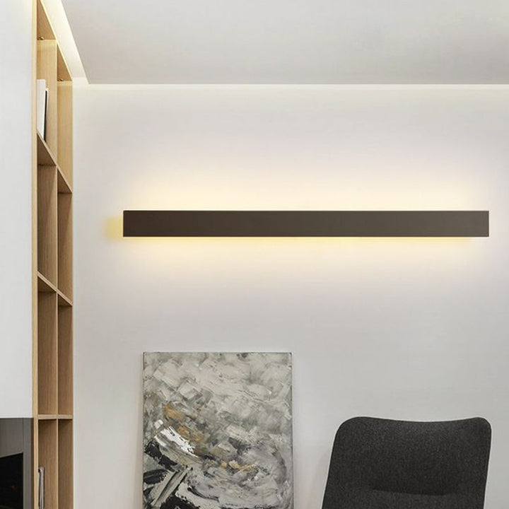 Aluminiumsletta formet LED veggbelysning moderne svart vegglampe for stue | Skanto