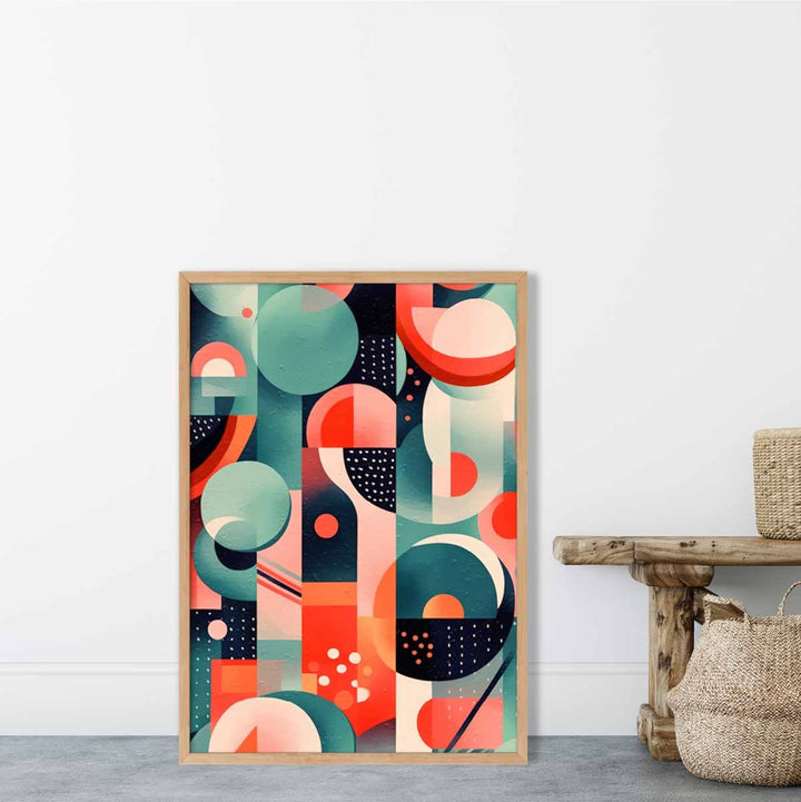 Abstrakt kunsttrykk med fargerike pastellformer nr. 3