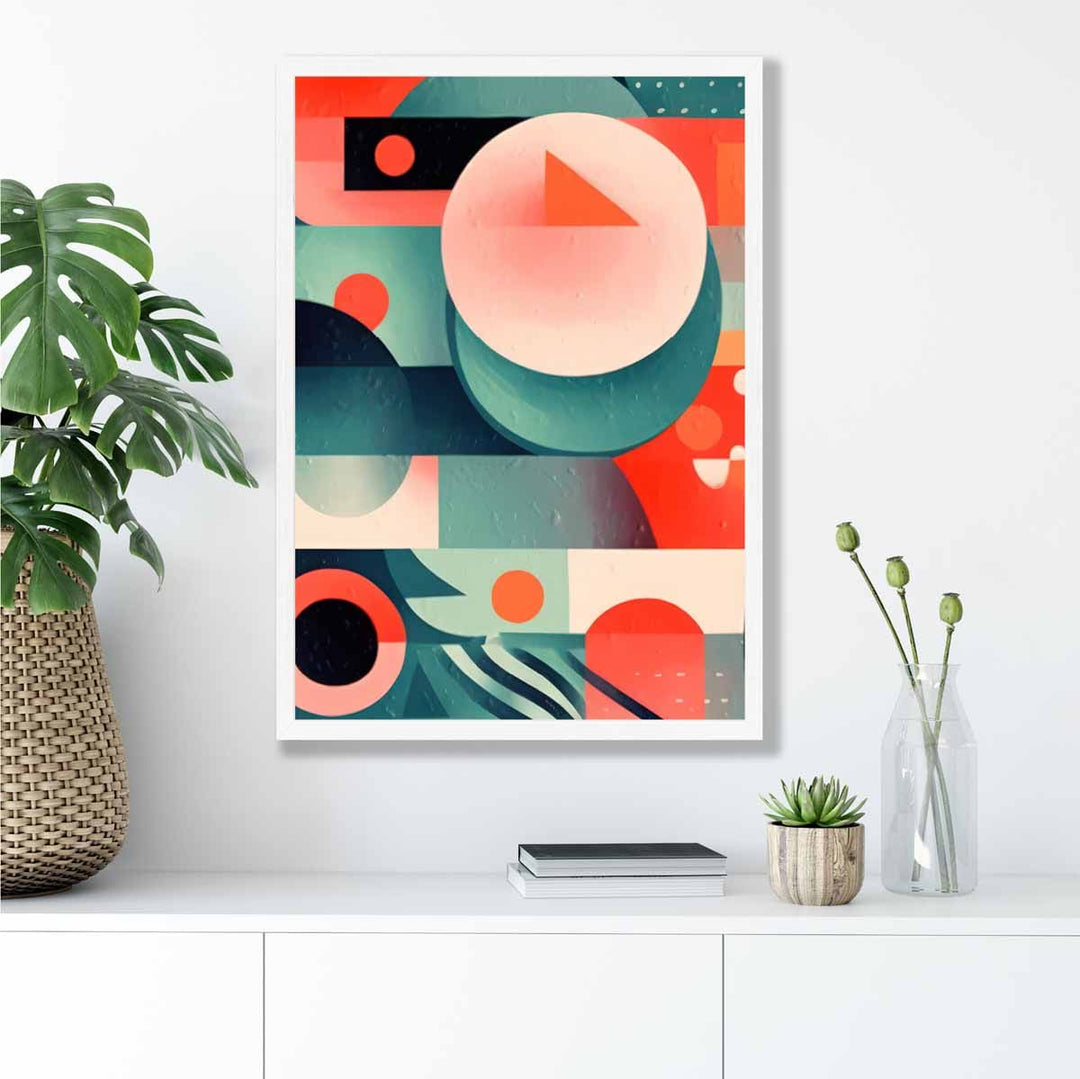 Abstrakt kunsttrykk med fargerike pastellformer nr. 4