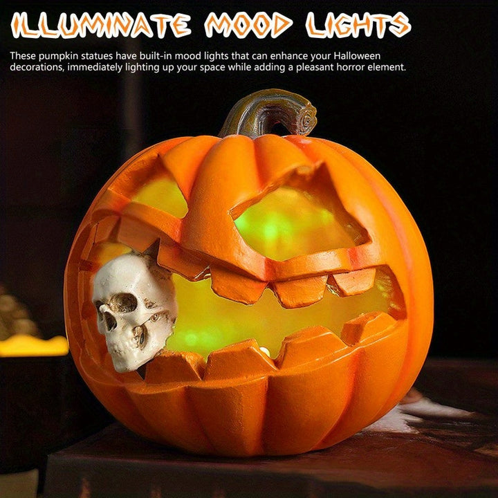 Skanto | Spooky Realistic Jack O'Lantern Halloween Dekorasjon | Hodeskalle Rekvisitt