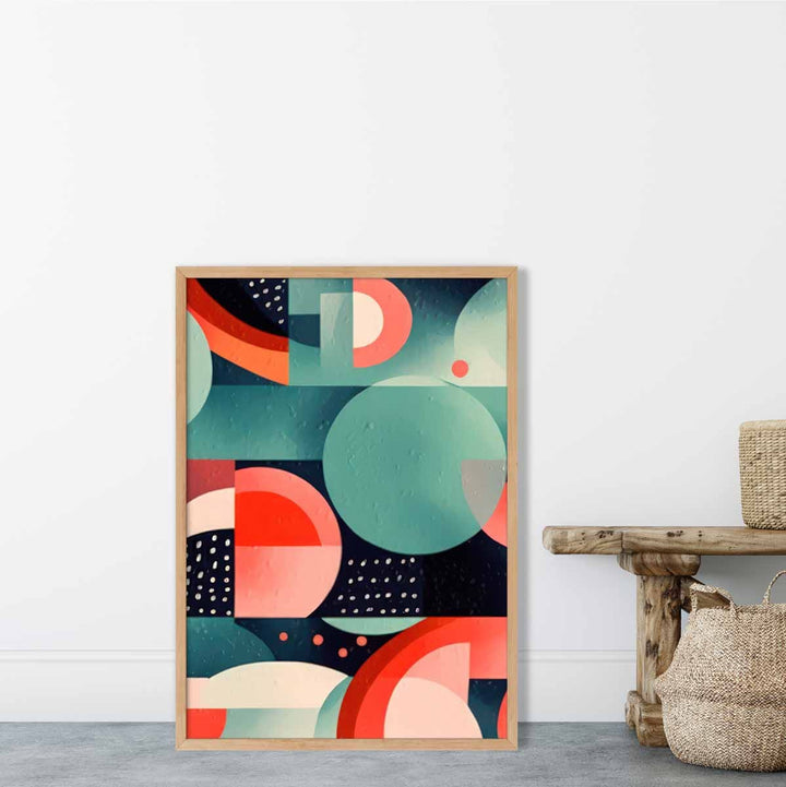 Abstrakt kunsttrykk med fargerike pastellformer nr. 6