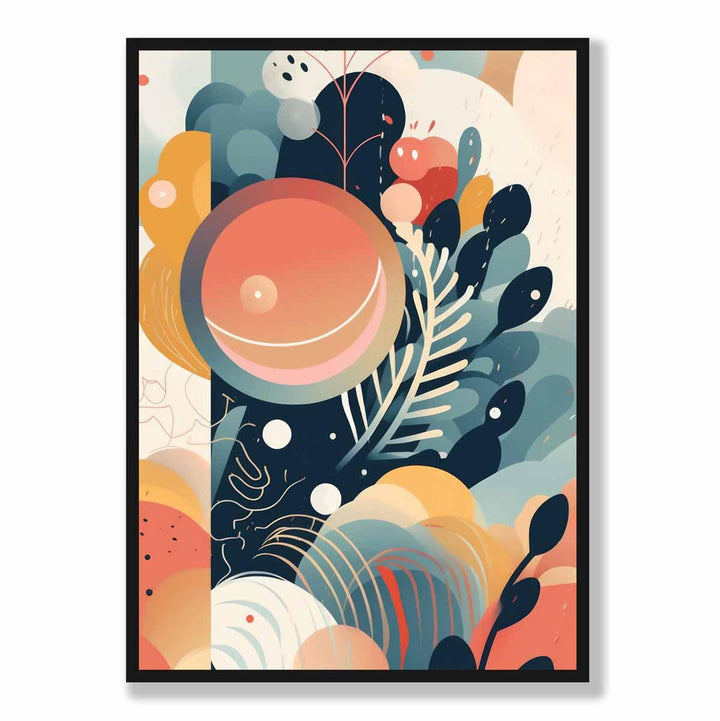 Abstrakt, fargerikt pastellblomsterkunsttrykk nr. 1