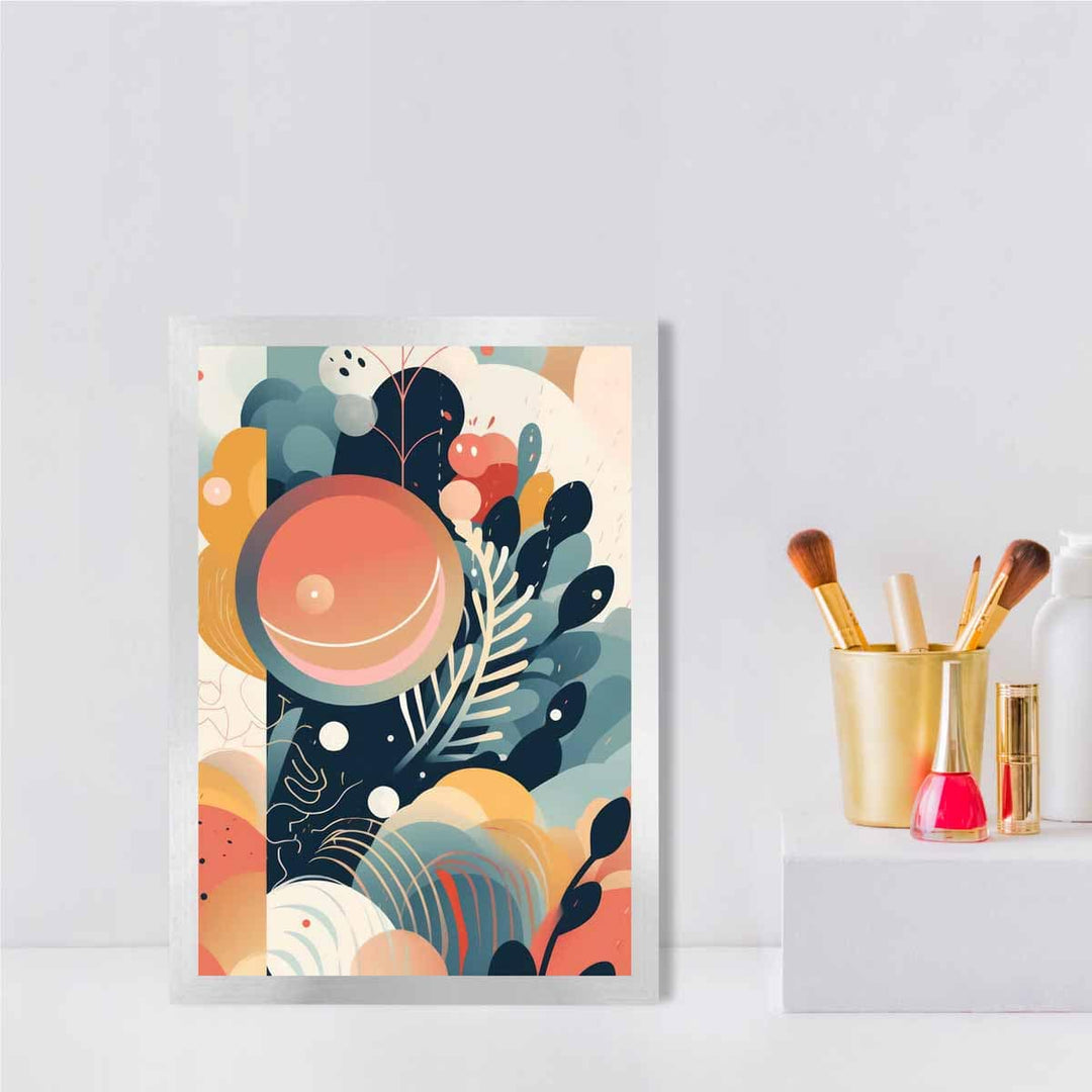 Abstrakt, fargerikt pastellblomsterkunsttrykk nr. 1