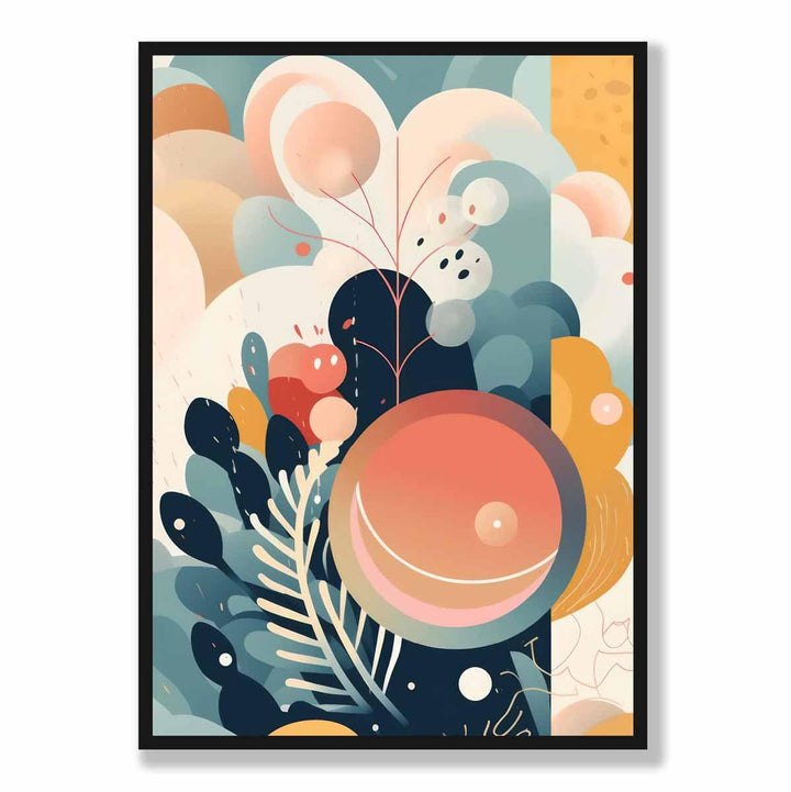 Abstrakt, fargerikt pastellblomsterkunsttrykk nr. 2