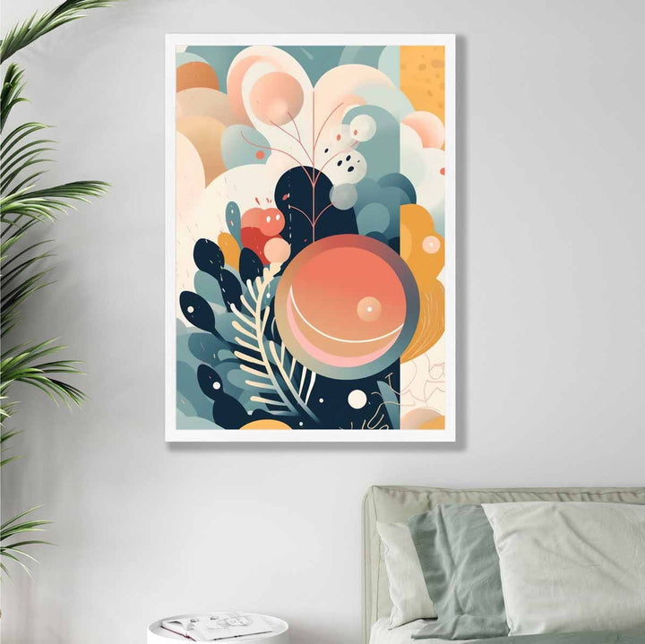 Abstrakt, fargerikt pastellblomsterkunsttrykk nr. 2