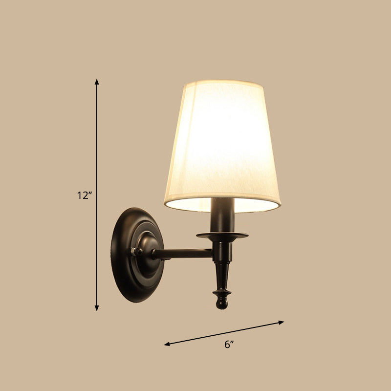 Single Wall Mount Light Minimalisme Tapered Drum Stoffe Veggbelysning for Korridor | Skanto