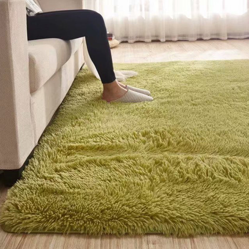Fluffy, ensfarget lilla teppe, flerfarget fritidsteppe, syntetisk, vaskbart, kjæledyrvennlig, sklisikkert teppe til stuen
