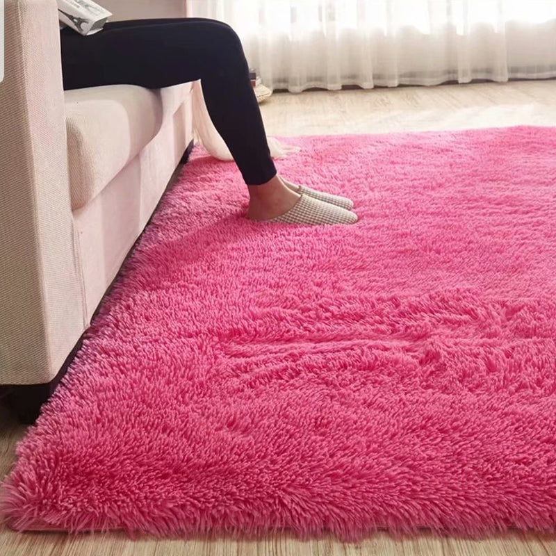 Skanto | Pusete Enfarget Teppe Multicolor Løs Teppe Syntetisk Vaskbart Dyrevennlig Rutchfritt Teppe til Stuen