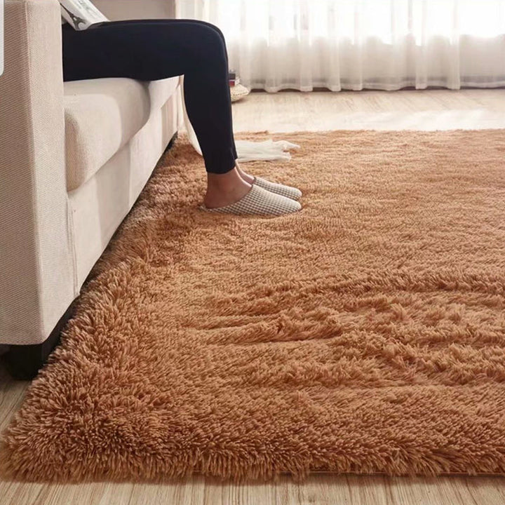 Skanto | Pusete Enfarget Teppe Multicolor Løs Teppe Syntetisk Vaskbart Dyrevennlig Rutchfritt Teppe til Stuen