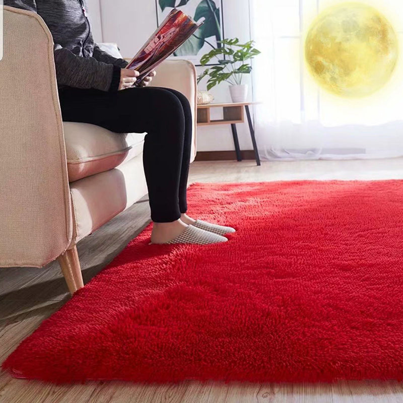 Skanto | Pusete Enfarget Teppe Multicolor Løs Teppe Syntetisk Vaskbart Dyrevennlig Rutchfritt Teppe til Stuen