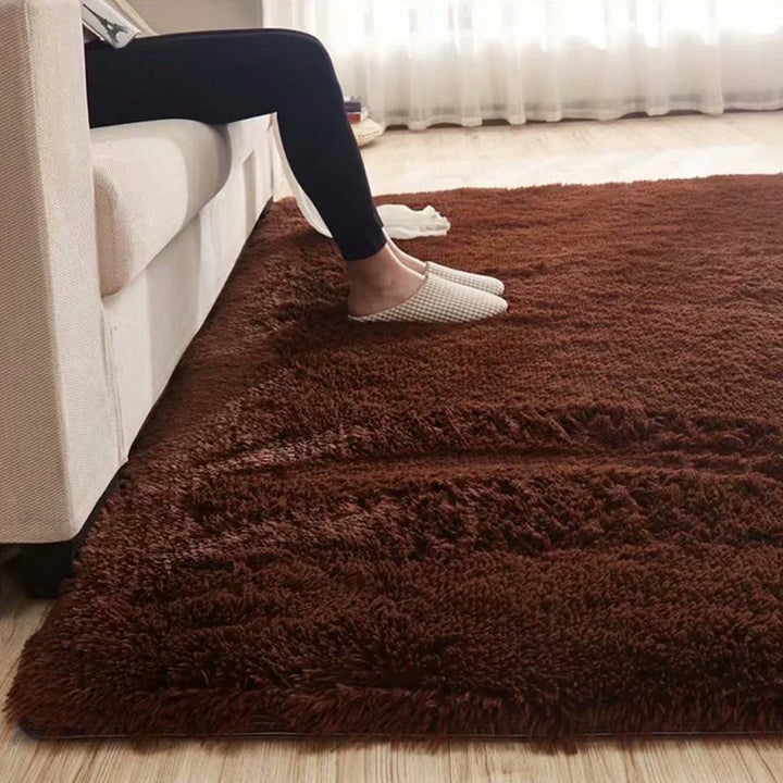 Skanto | Pusete Enfarget Teppe Multicolor Løs Teppe Syntetisk Vaskbart Dyrevennlig Rutchfritt Teppe til Stuen