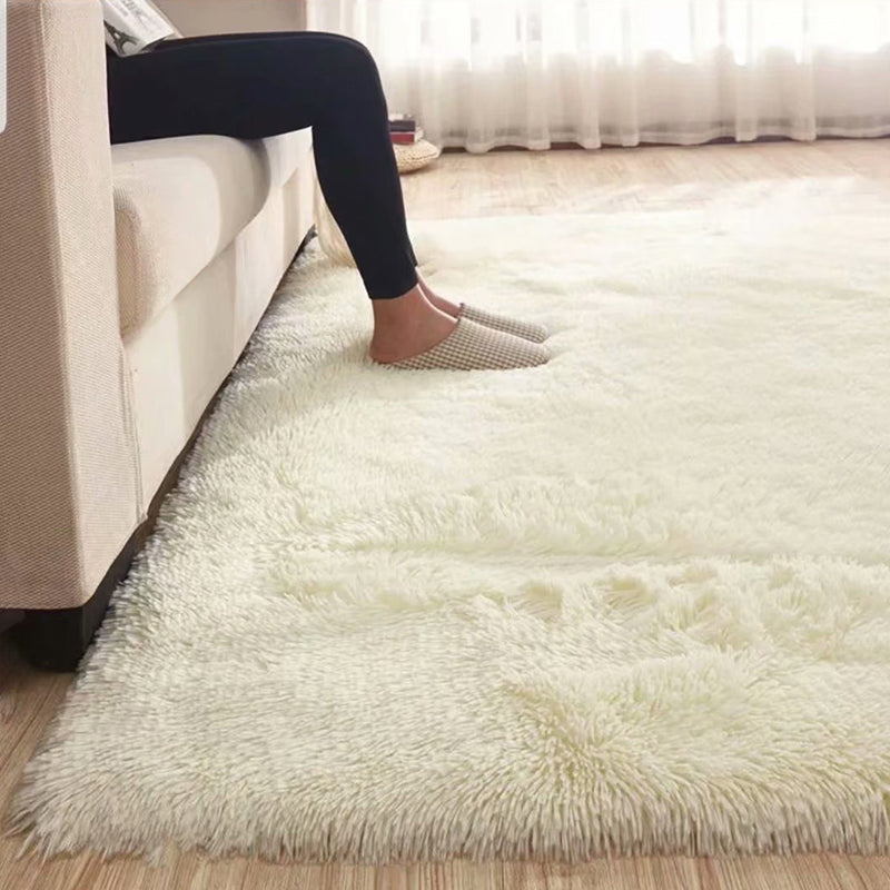 Fluffy, ensfarget lilla teppe, flerfarget fritidsteppe, syntetisk, vaskbart, kjæledyrvennlig, sklisikkert teppe til stuen
