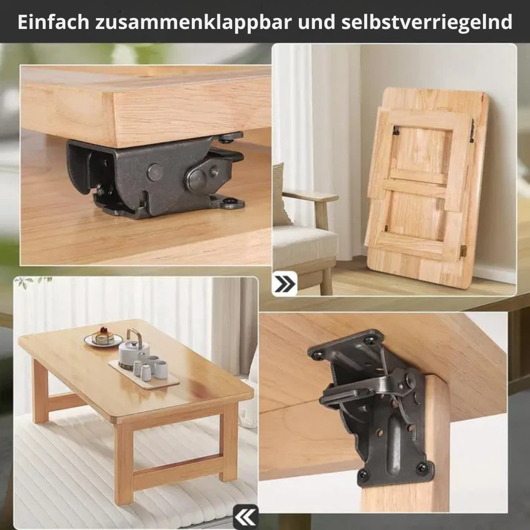 Sammenleggbar bordbenholder i stål