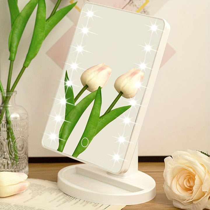 GlowMirror – Bærbar sminkespeil med LED-belysning Skanto