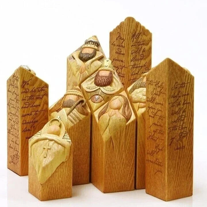 Skanto | 9pcs Himmelen Fødselskirke Søyle Statuer