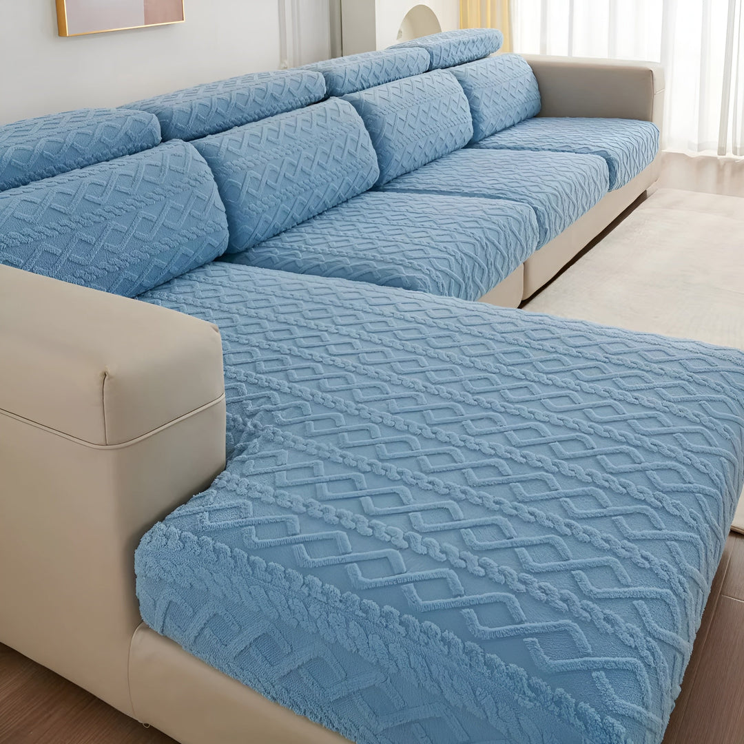 Samt-sofa trekk med diamantmønster – Myk & Luksuriøs | Perfekt passform for enhver sofa | Skanto