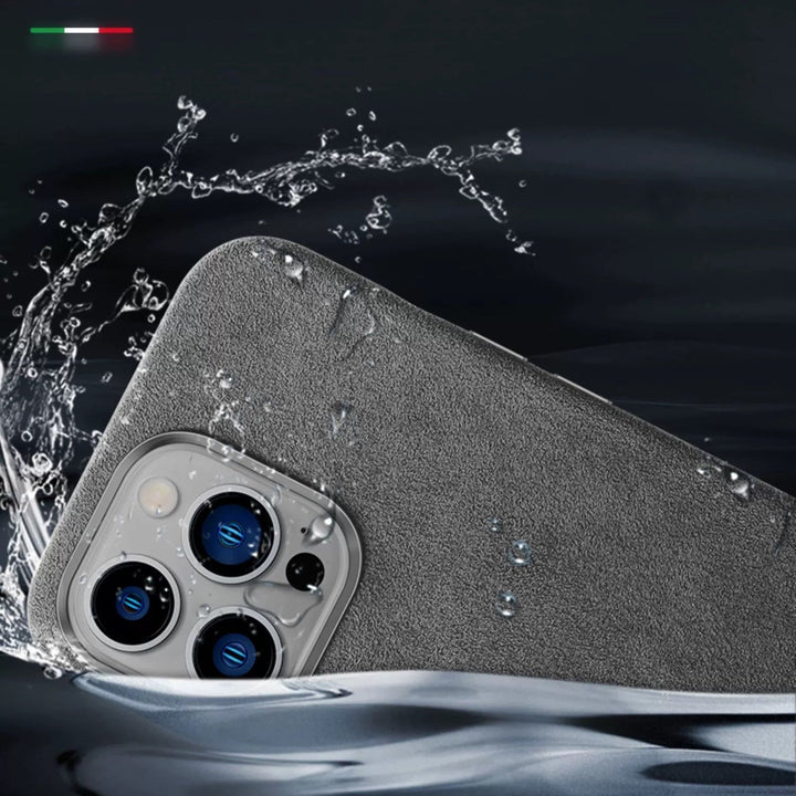 Magnetisk deksel i italiensk Alcantara til iPhone