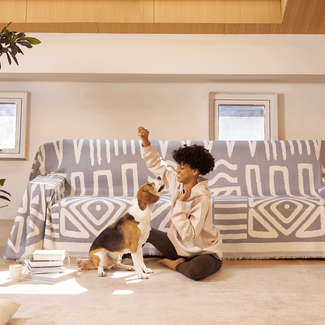 Geometrisk Boho Stil Sofa Trekk - Moderne, Stilig & Holdbar Sofa Beskyttelse | Skanto