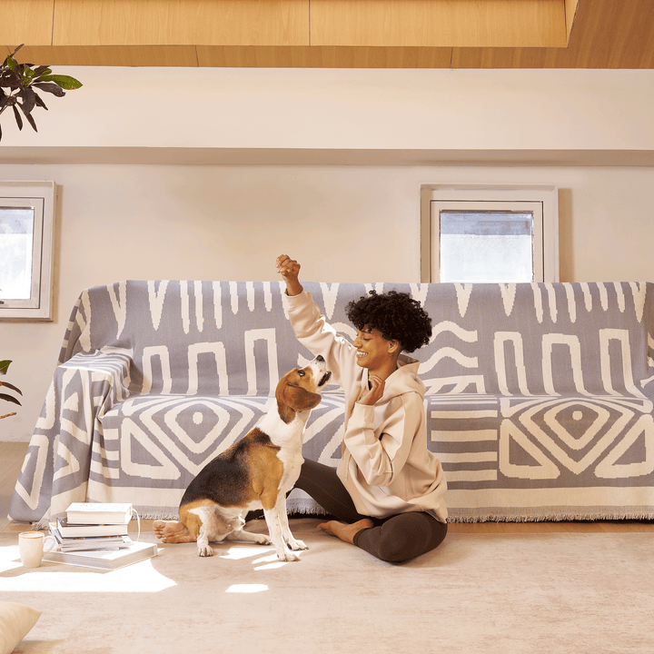 Geometrisk Boho Stil Sofa Trekk - Moderne, Stilig & Holdbar Sofa Beskyttelse | Skanto
