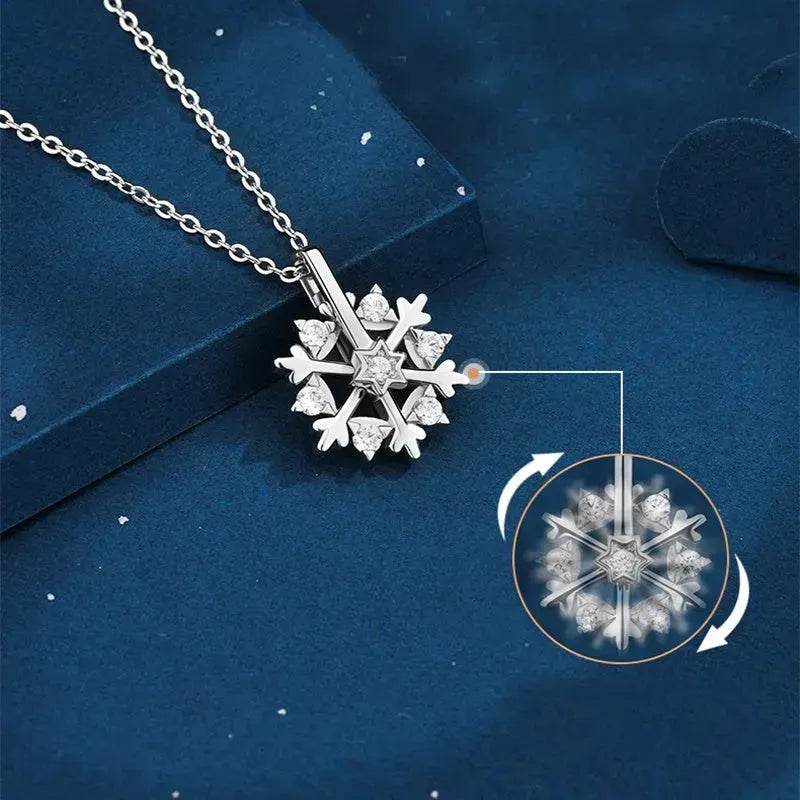 Skanto | Luksus Rhinestone Jul Snøfnugg Halskjede Gave til kvinner