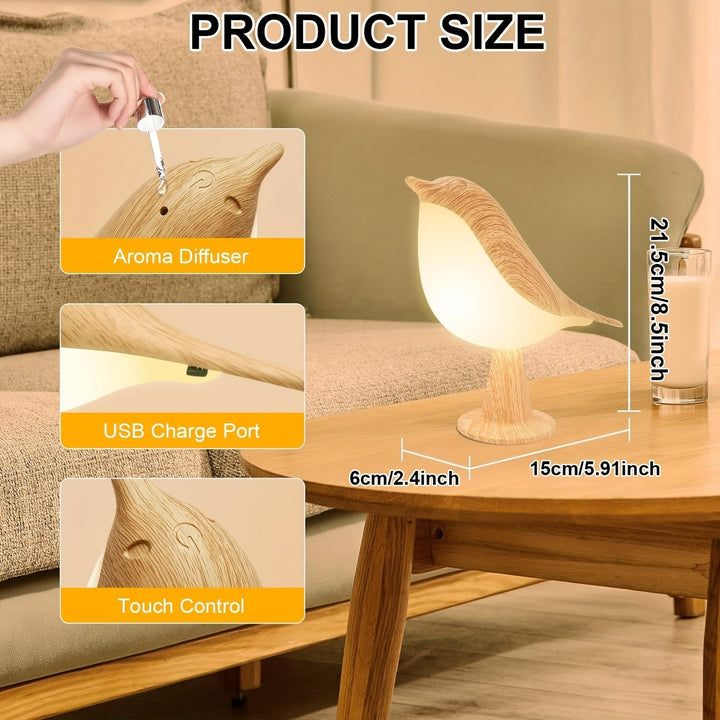 BrightNest - USB LED Fugl Bordlampe med Touch Skanto