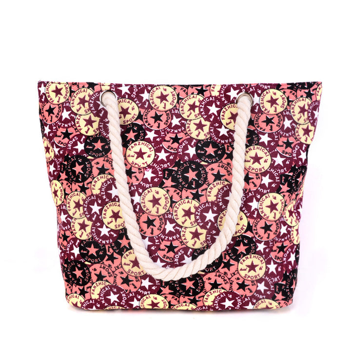 Stor og Fargerik Strandbag med Mandala-Mønster Skanto