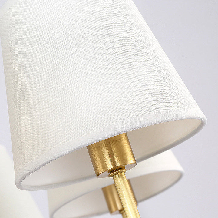 Messing Kegle Vegglampe Retro Hvit Stoffskjerm 1/2 Lyspærer Spisestue Vegglampe Belysning | Skanto