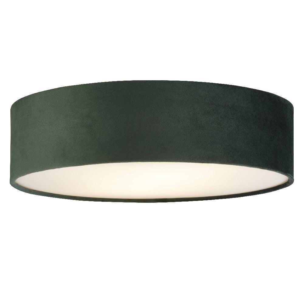 Skanto | Grønn Fløyel & Opal Diffuser Vintage Rund Flush Trommel Lys 38cm