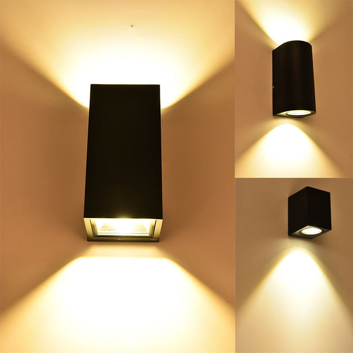 Aluminium Geometrisk Formet Vegglampe Minimalistisk Svart LED Veggmontert Lyskilde for Patio | Skanto