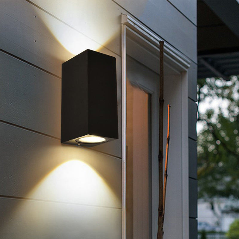 Aluminium Geometrisk Formet Vegglampe Minimalistisk Svart LED Veggmontert Lyskilde for Patio | Skanto