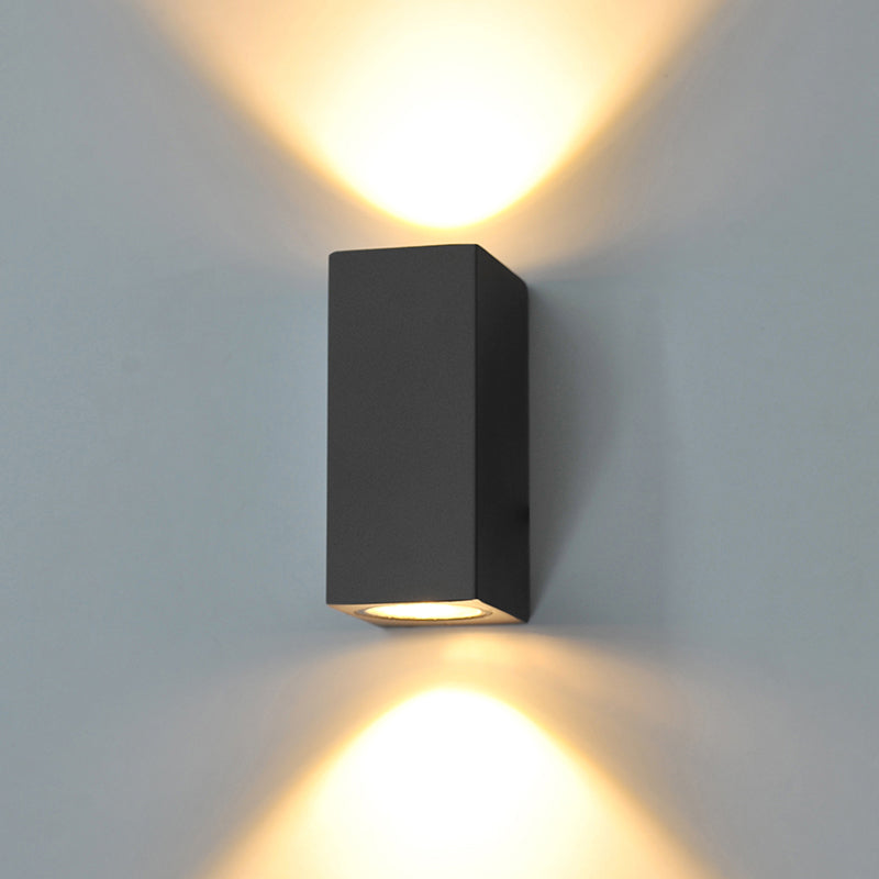 Aluminium Geometrisk Formet Vegglampe Minimalistisk Svart LED Veggmontert Lyskilde for Patio | Skanto