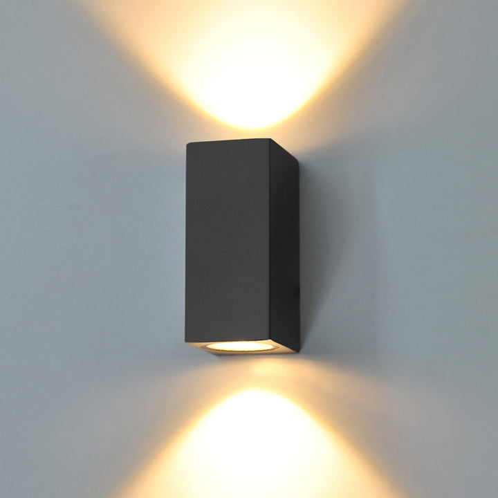 Aluminium Geometrisk Formet Vegglampe Minimalistisk Svart LED Veggmontert Lyskilde for Patio | Skanto
