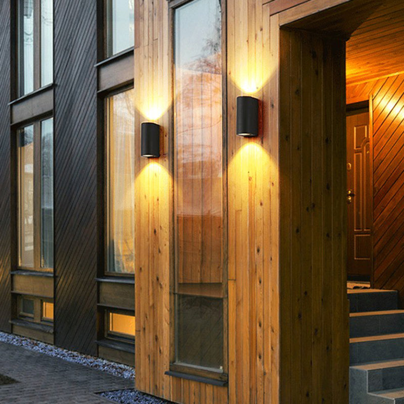 Aluminium Geometrisk Formet Vegglampe Minimalistisk Svart LED Veggmontert Lyskilde for Patio | Skanto