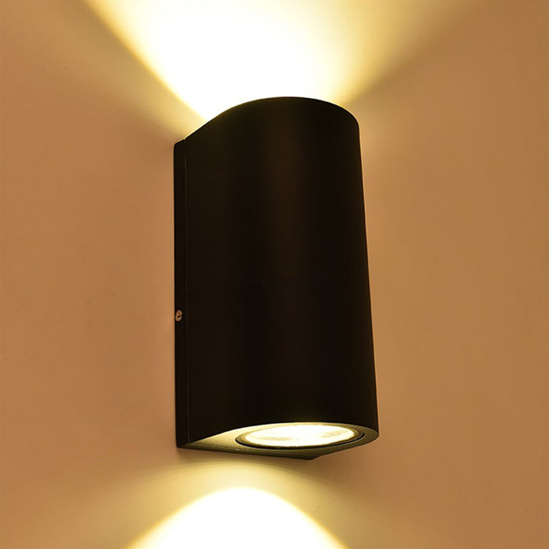 Aluminium Geometrisk Formet Vegglampe Minimalistisk Svart LED Veggmontert Lyskilde for Patio | Skanto