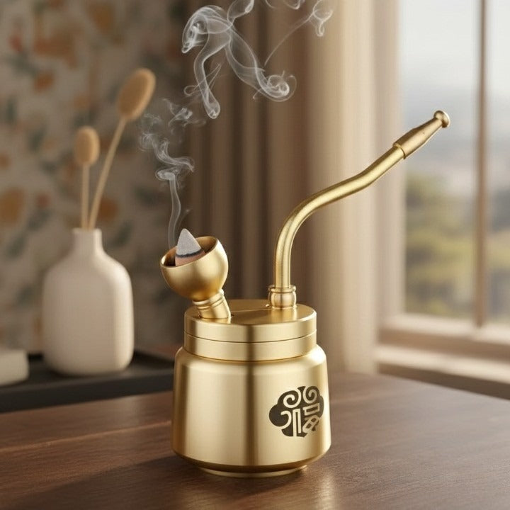 Artisan Messingrør Aromaterapi Røkelsespinner Burner