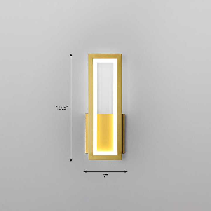 Minimalisme Rektangulær Vegglampe Belysning Metall Foyer LED Veggmontert Lysarmatur | Skanto
