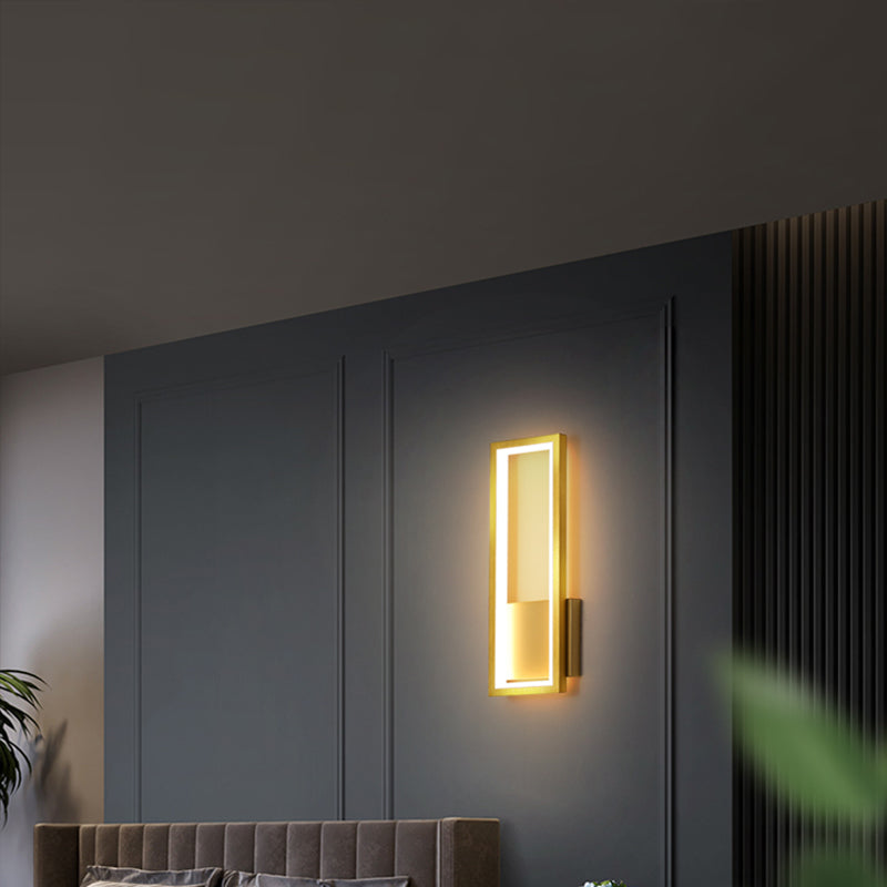 Minimalisme Rektangulær Vegglampe Belysning Metall Foyer LED Veggmontert Lysarmatur | Skanto