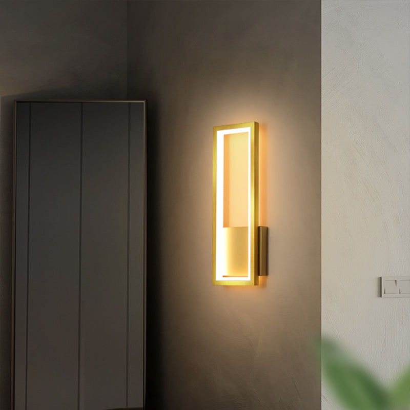 Minimalisme Rektangulær Vegglampe Belysning Metall Foyer LED Veggmontert Lysarmatur | Skanto