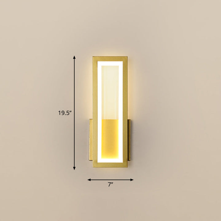 Minimalisme Rektangulær Vegglampe Belysning Metall Foyer LED Veggmontert Lysarmatur | Skanto
