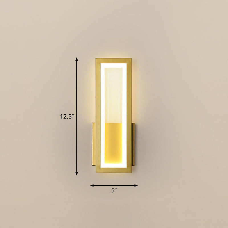 Minimalisme Rektangulær Vegglampe Belysning Metall Foyer LED Veggmontert Lysarmatur | Skanto