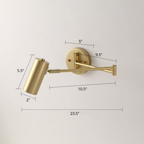 Tubular sengkledning veggmontert leselampe Metall 1 lyspære postmodern vegglampe med utvidbar arm | Skanto