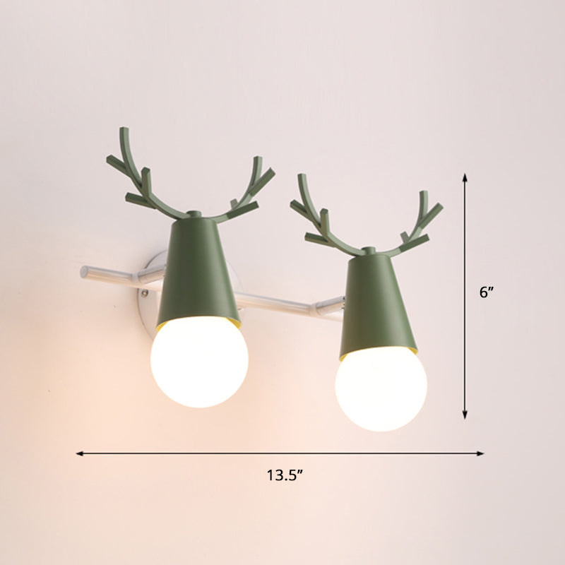 Deer Vanity Light Fixture Nordic Style Metal Bedroom Adjustable Wall Mount Light | Skanto