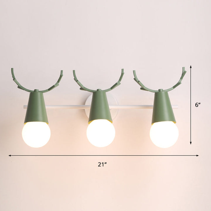 Deer Vanity Light Fixture Nordic Style Metal Bedroom Adjustable Wall Mount Light | Skanto