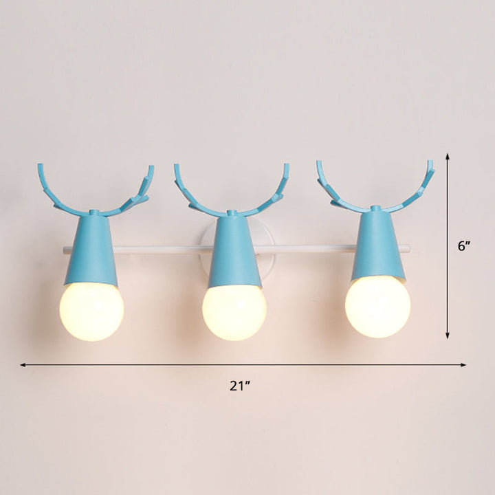 Deer Vanity Light Fixture Nordic Style Metal Bedroom Adjustable Wall Mount Light | Skanto